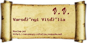Varsányi Vitália névjegykártya